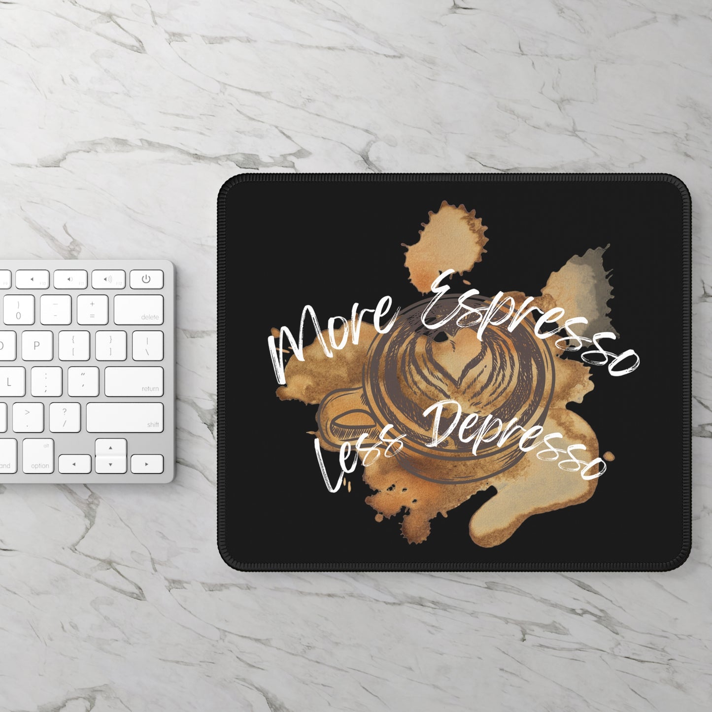Espresso Mouse Pad | Coffee Lover Gift, Gamer Accessory, Office Decor, Fun Desk Mat, Hot Beverage Enthusiast