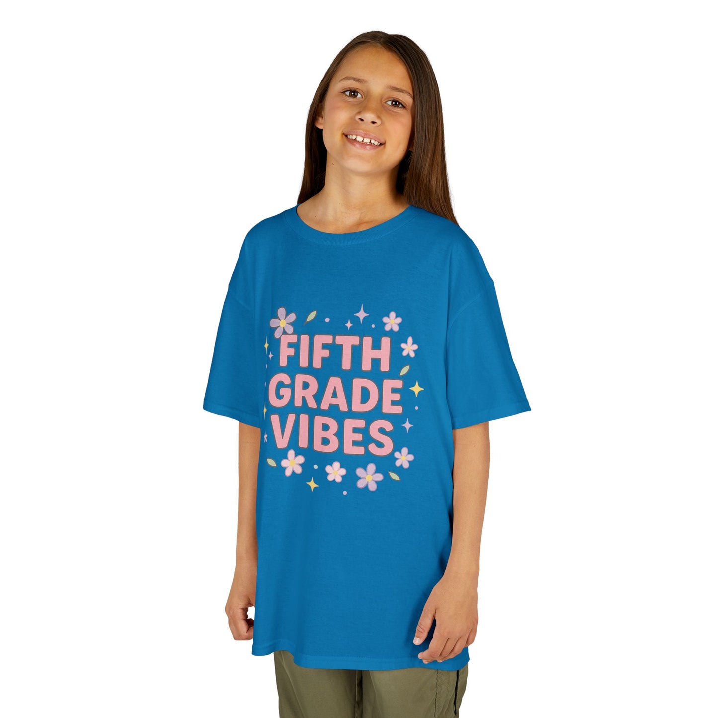 Fifth Grade Vibes Kids Tee, Fun Youth T-Shirt, Back to School Apparel, Flower Power Tee, Casual Summer Shirt, Gift for Kids