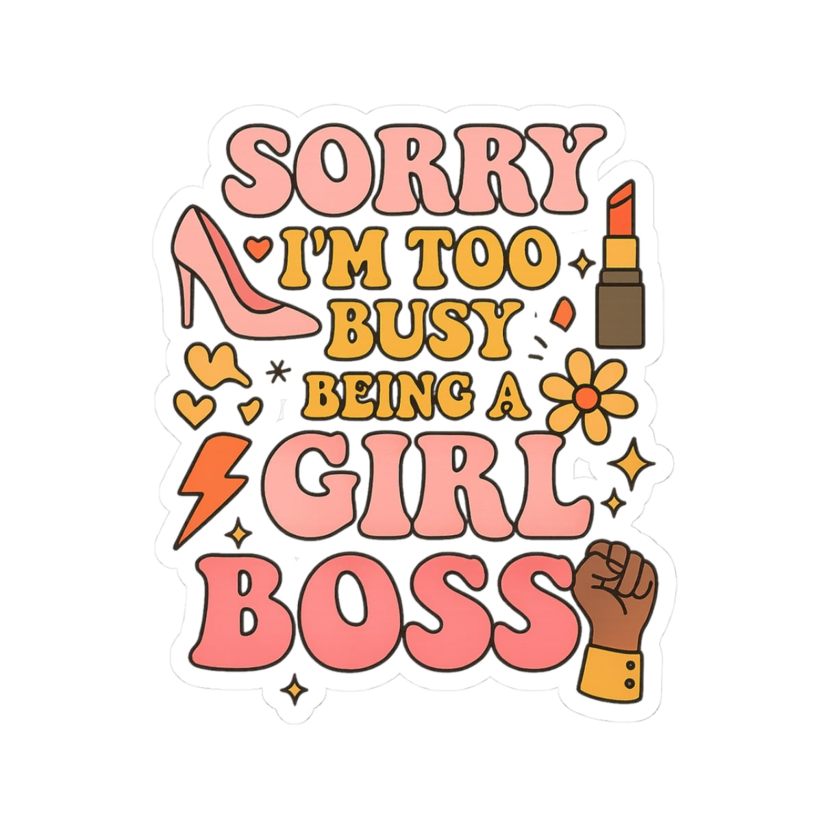 Chic Girl Boss Stickers | Empowerment Stickers for Laptops, Journals, Home Office Decor, Gifts for Her, Boss Lady Motivation