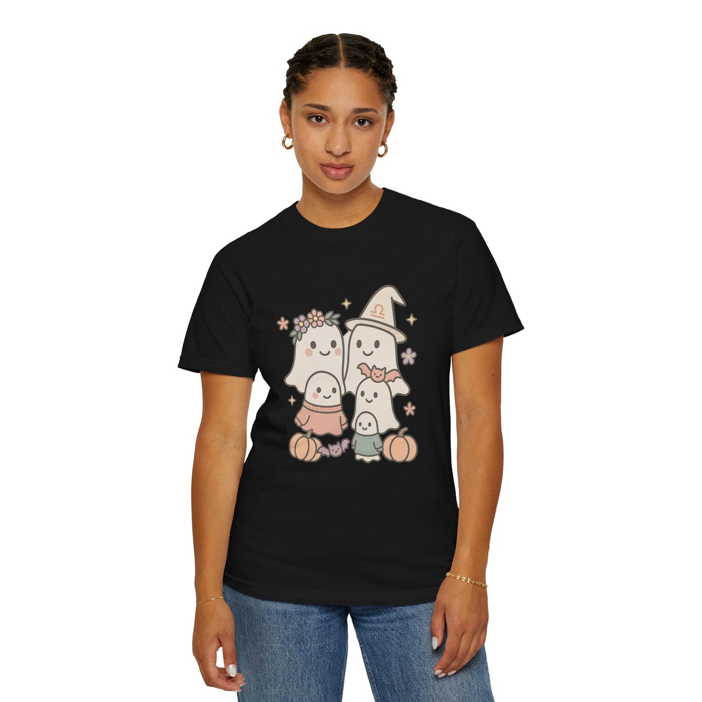 Cute Ghost Family Comfort Colors T-Shirt, Halloween Tee, Pumpkin Shirt, Fall Apparel, Unisex Garment-Dyed Top, Cute Halloween Gift