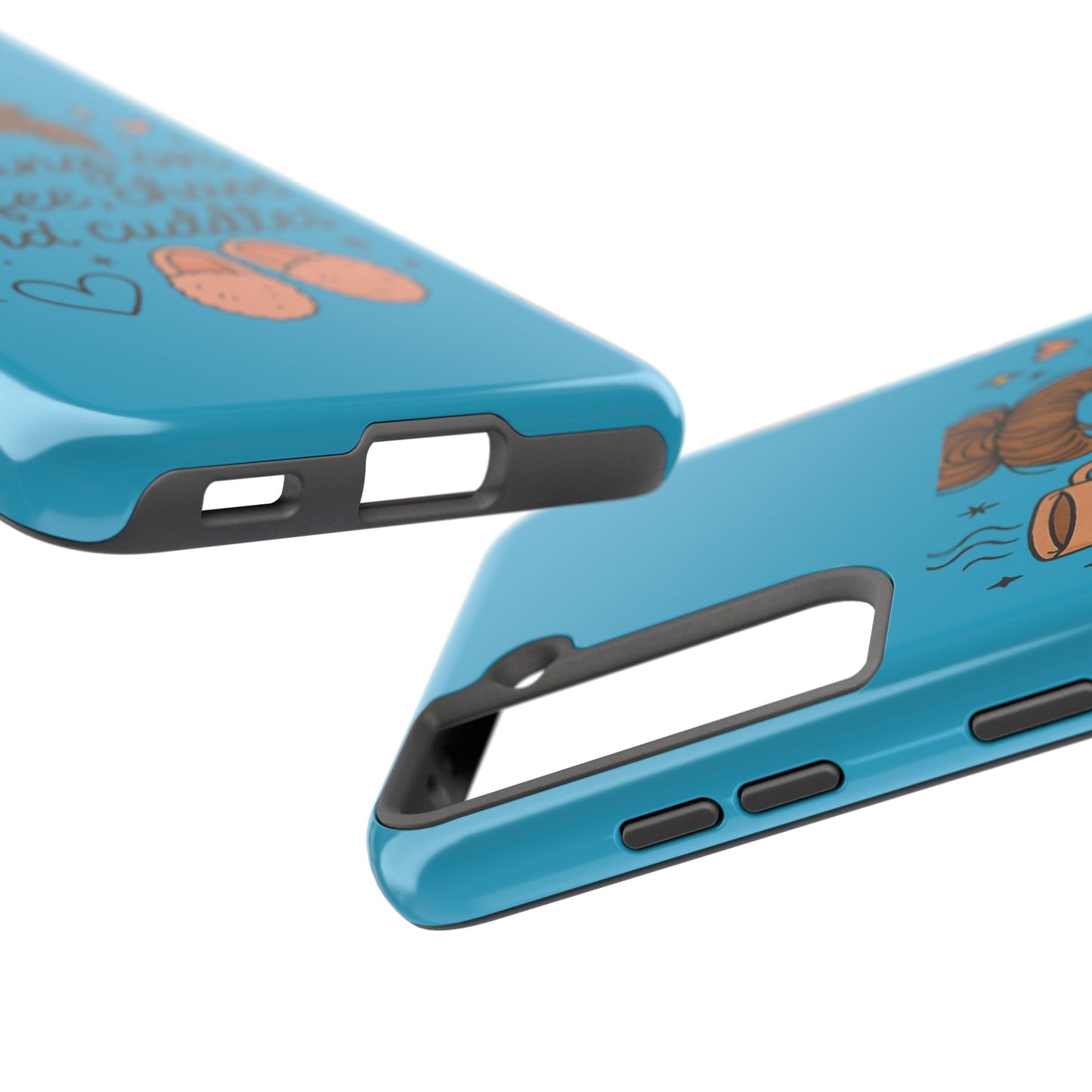 Cute Coffee Chaos Phone Case - Running on Coffee, Chaos & Cuddles, Stylish Tough Case for Coffee Lovers, Gift for Friends, Cute Phone Cover