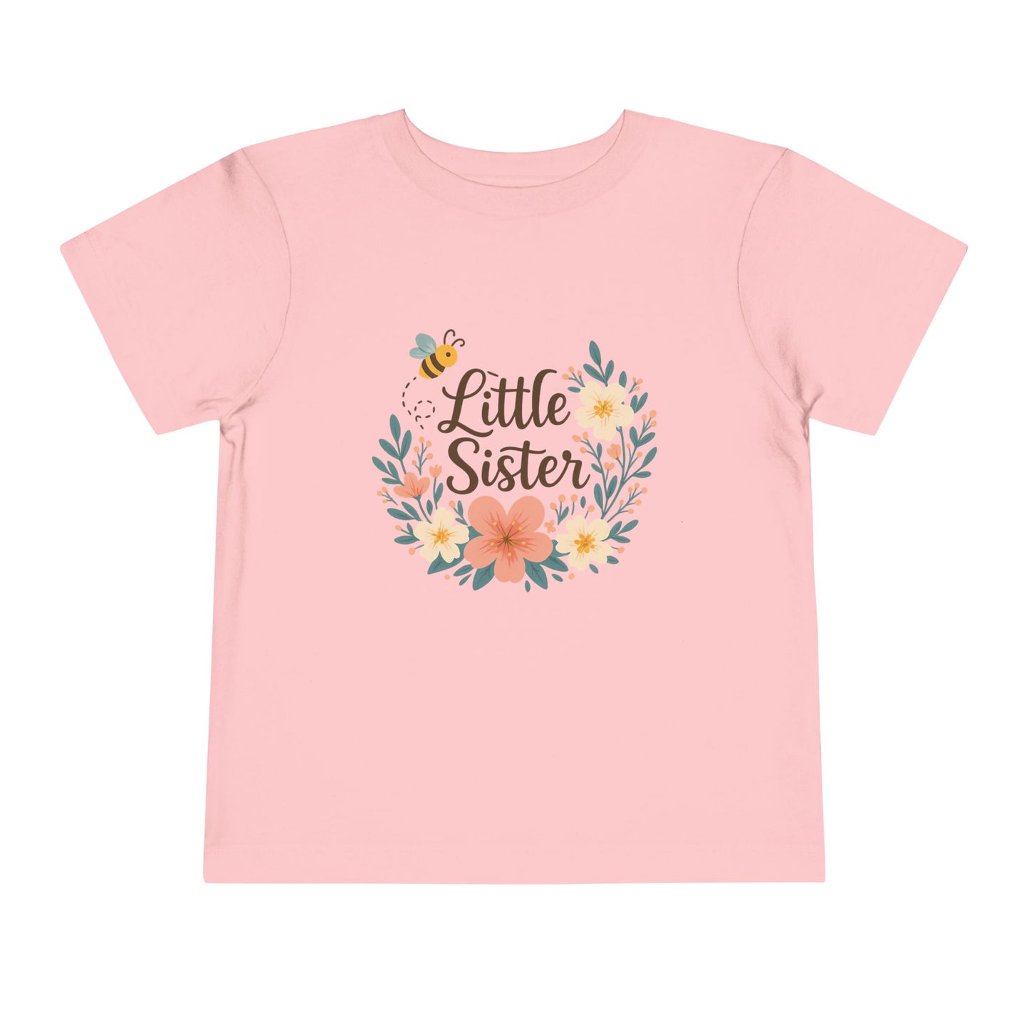 Little Sister Floral Toddler Tee, Cute Toddler Shirt, Girls T-Shirt, Baby Gift, Birthday Gift, Floral Design