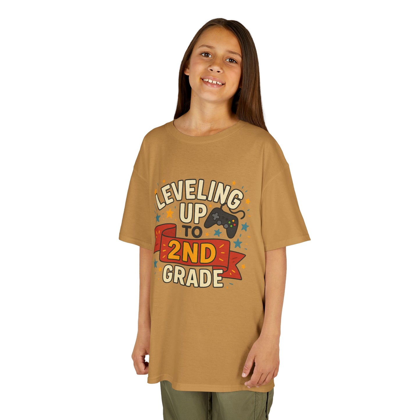 Kids Gaming Tee - Leveling Up to 2nd Grade, Back to School Shirt, Gaming Gift, Fun Children's Apparel, Birthday Celebration Outfit