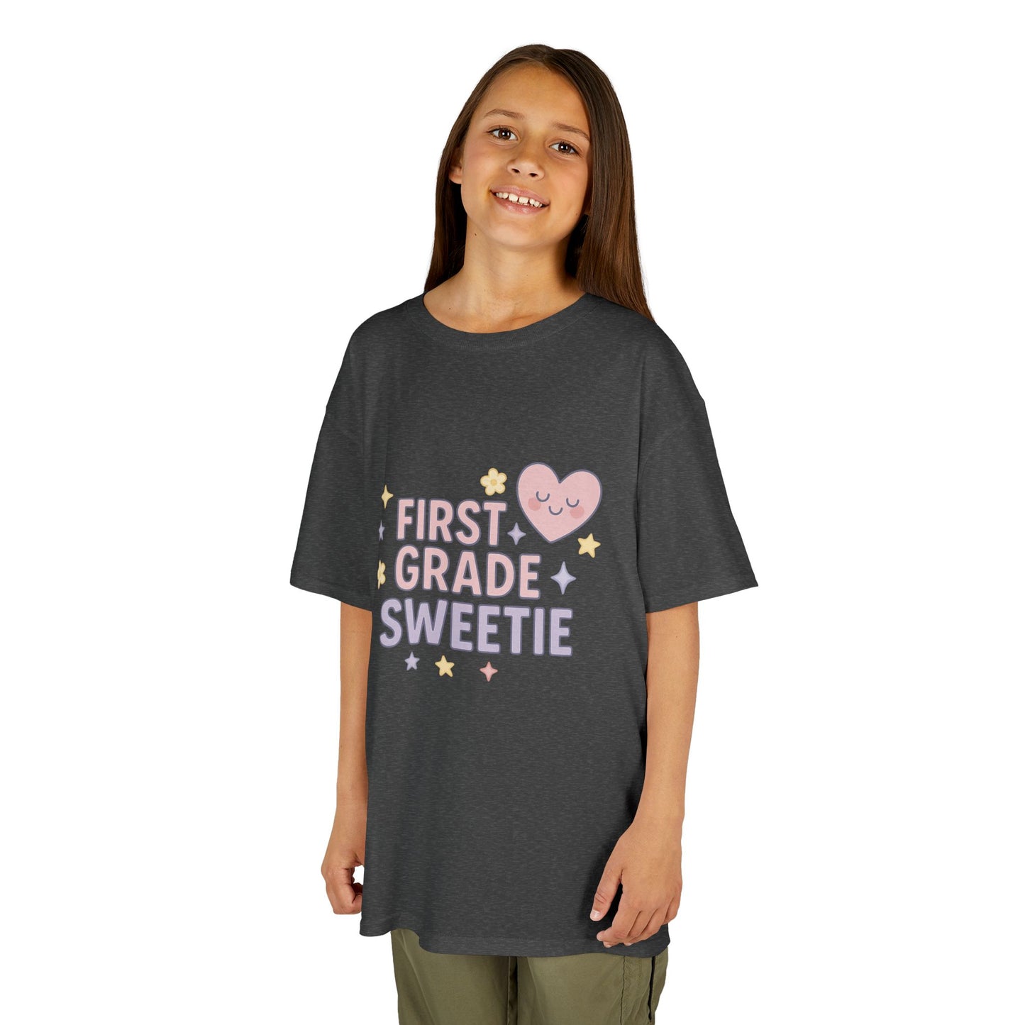 First Grade Sweetie Kids Tee - Cute Youth Cotton Shirt, Back to School Outfit, Children’s Gift, Birthday Gift, Classroom Apparel
