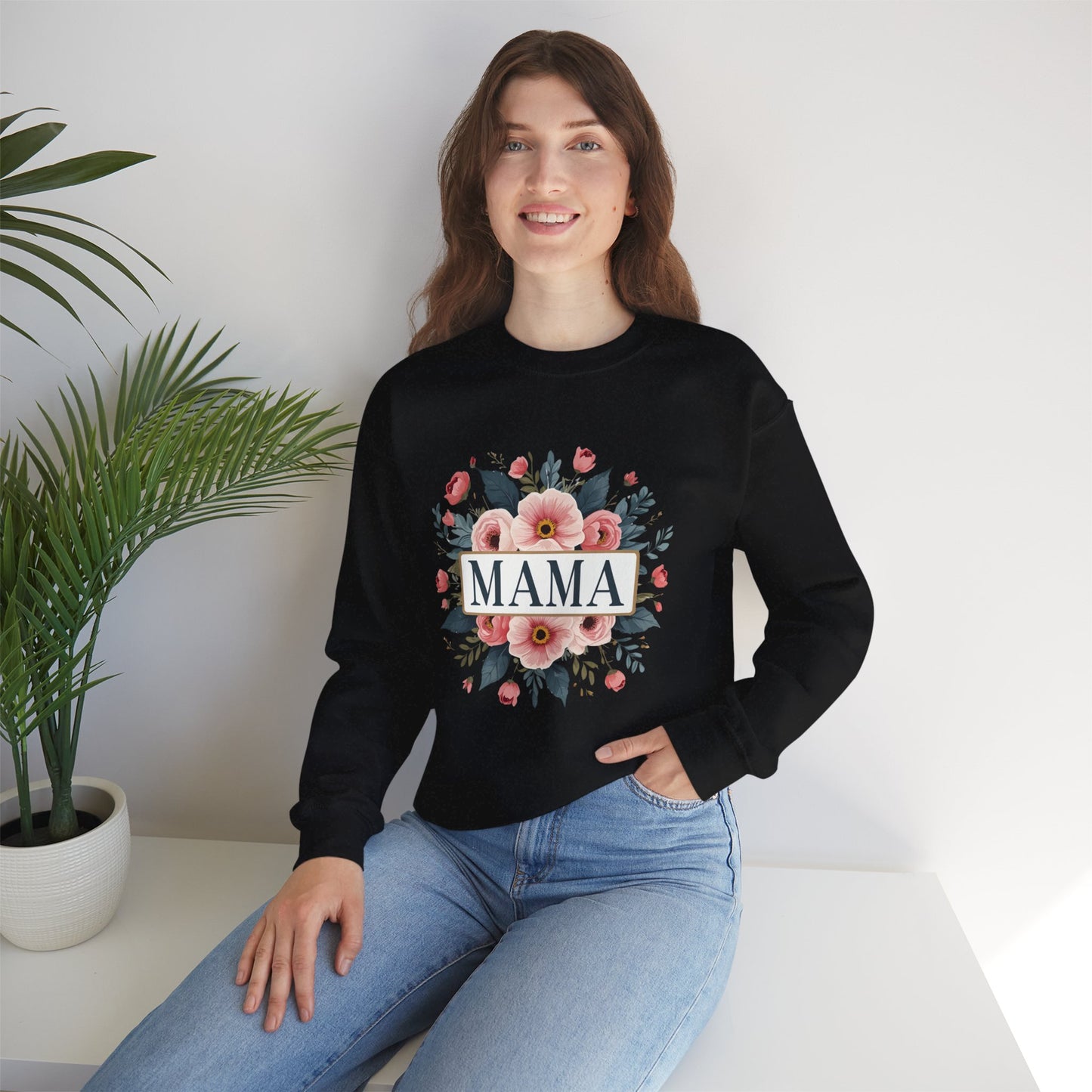 Floral Mama Sweatshirt, Mother's Day Gift, Cozy Sweatshirt, Unisex Crewneck, Floral Sweatshirt for Moms, Spring Fashion