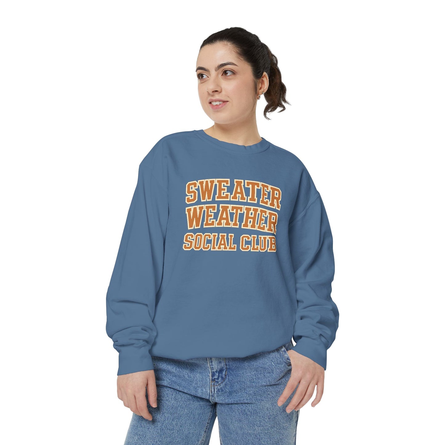 Sweater Weather Club Comfort Colors Sweatshirt, Cozy Fall Apparel, Trendy Unisex Sweatshirt, Autumn Fashion, Gift for Sweater Lovers