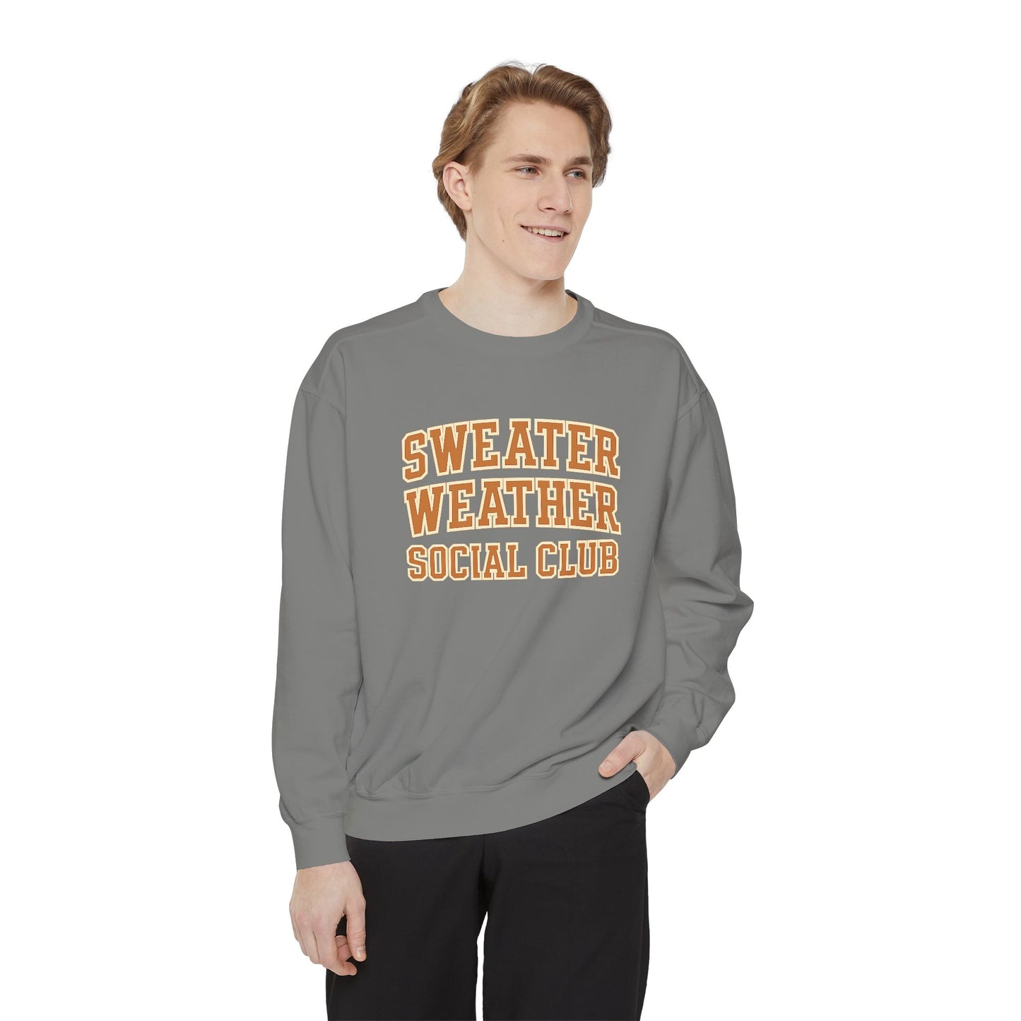 Sweater Weather Club Comfort Colors Sweatshirt, Cozy Fall Apparel, Trendy Unisex Sweatshirt, Autumn Fashion, Gift for Sweater Lovers