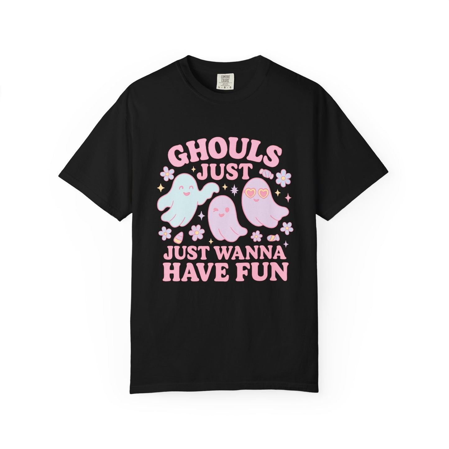 Ghouls Just Wanna Have Fun Comfort Colors T-Shirt, Spooky Vibes, Halloween Apparel, Unisex Graphic Tee, Cute Ghost Design, Casual Wear