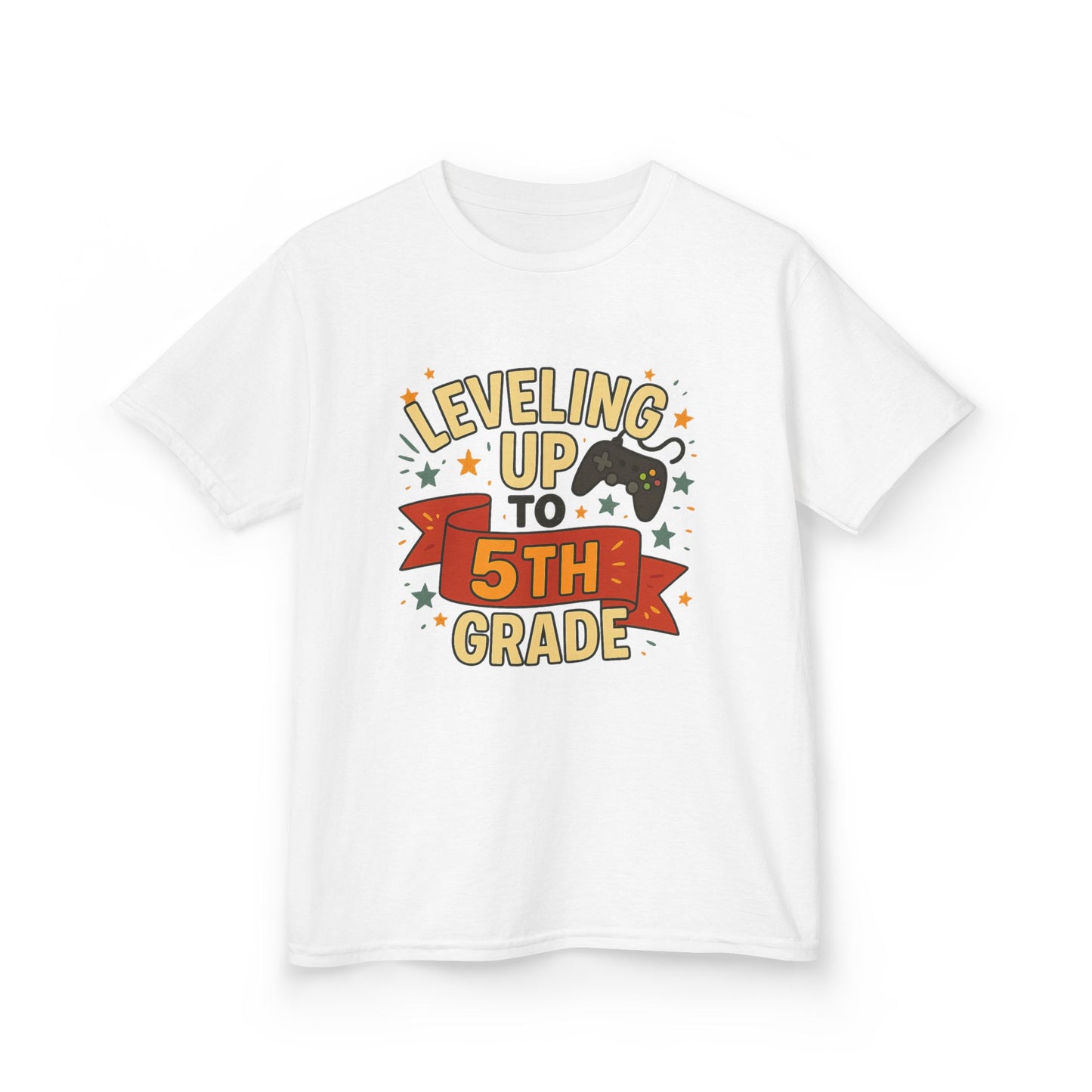 Kids Graduation Tee, Level Up to 5th Grade Shirt, Back to School Gift, Fun Class Celebration Top, Children's Achievement T-Shirt