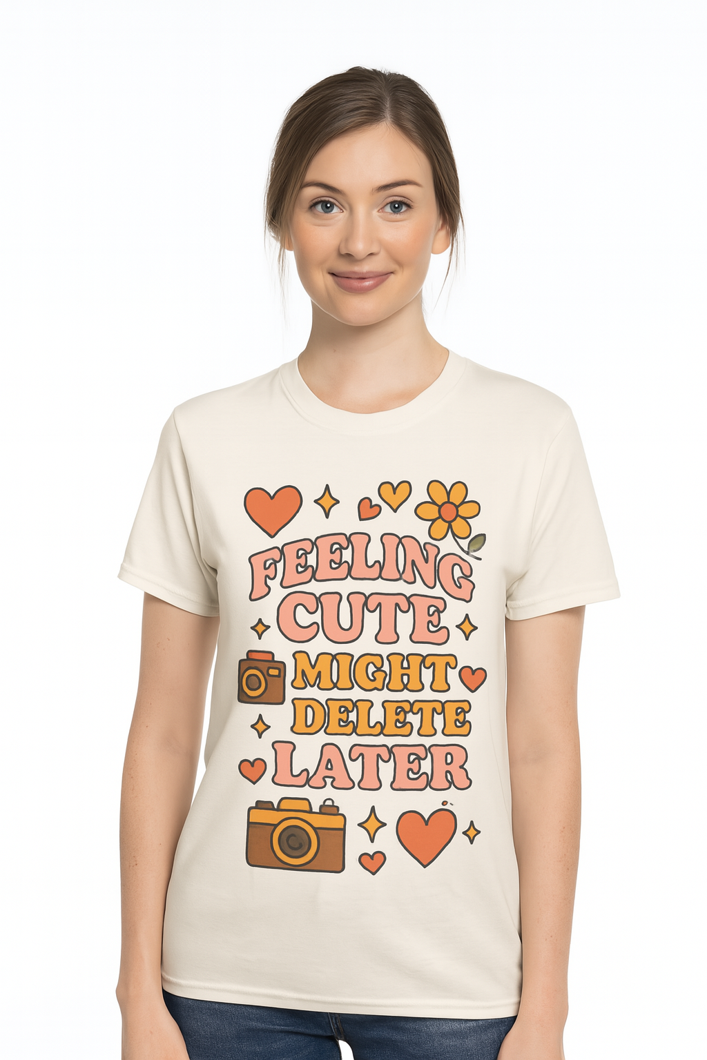 Feeling Cute Comfort Colors T-Shirt, Unisex Tee, Gift for Her, Fun Graphic Top, Cute Photography Shirt, Casual Everyday Wear, Trendy Outfit