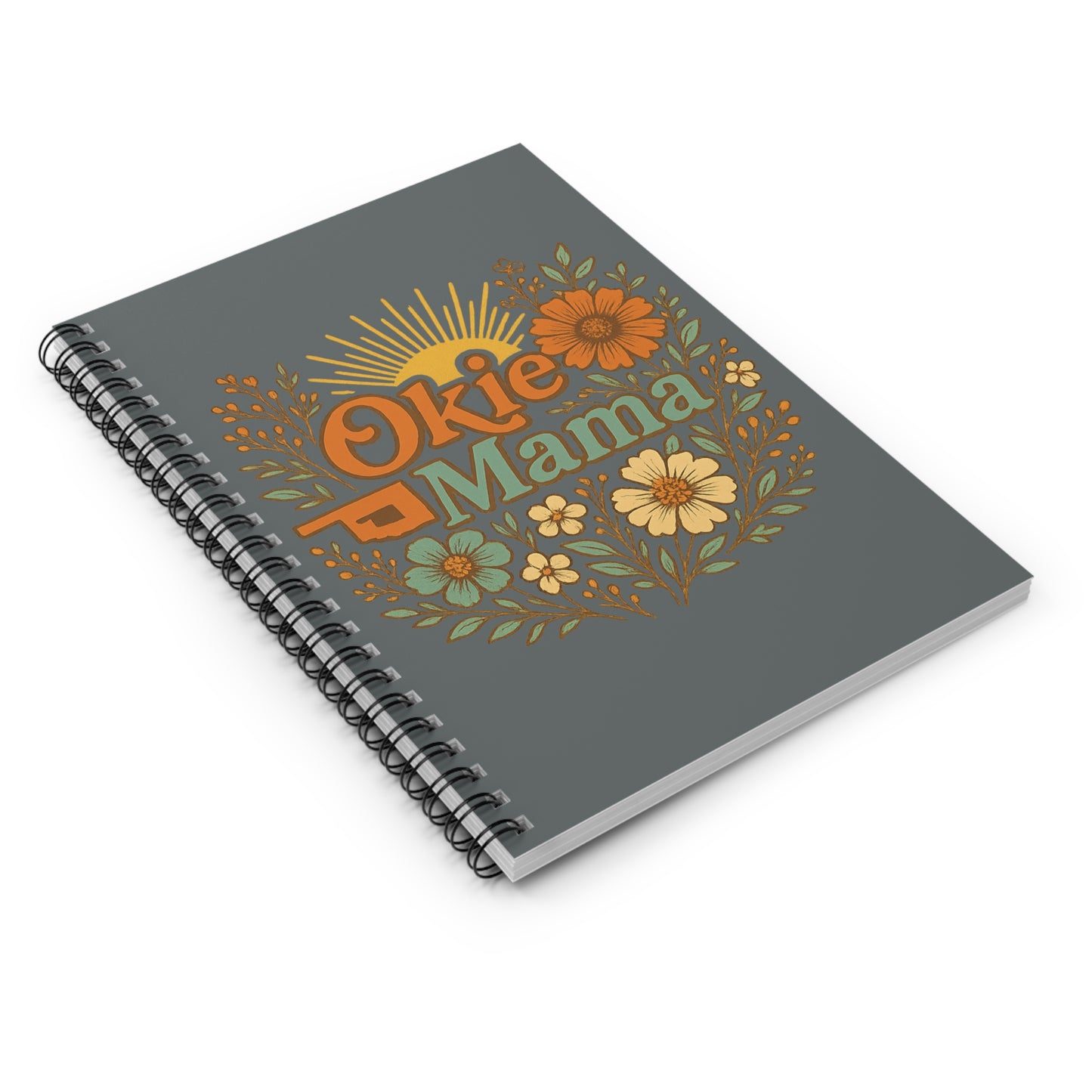 Floral Spiral Notebook - Okie Mama Design | Gift for Moms, Note-Taking, Journaling, Stationery, Home Office