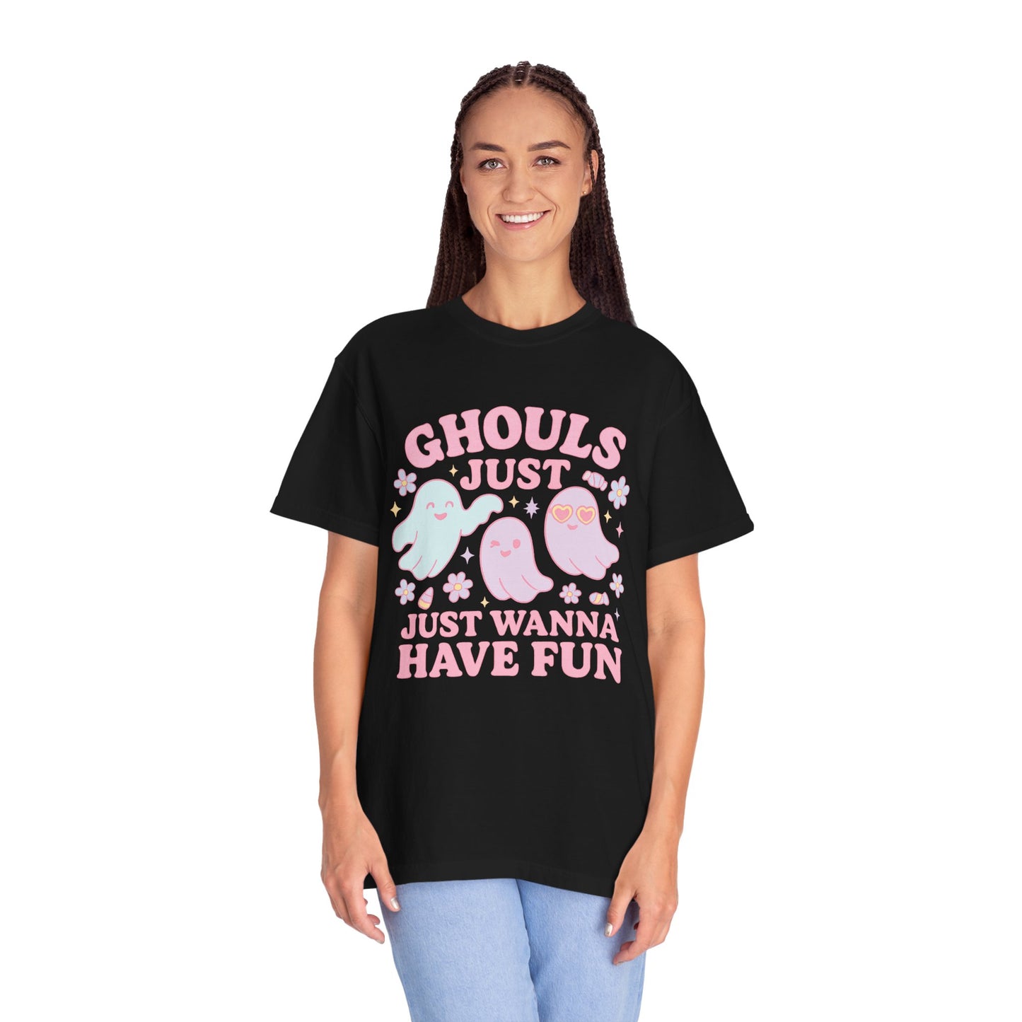 Ghouls Just Wanna Have Fun Comfort Colors T-Shirt, Spooky Vibes, Halloween Apparel, Unisex Graphic Tee, Cute Ghost Design, Casual Wear