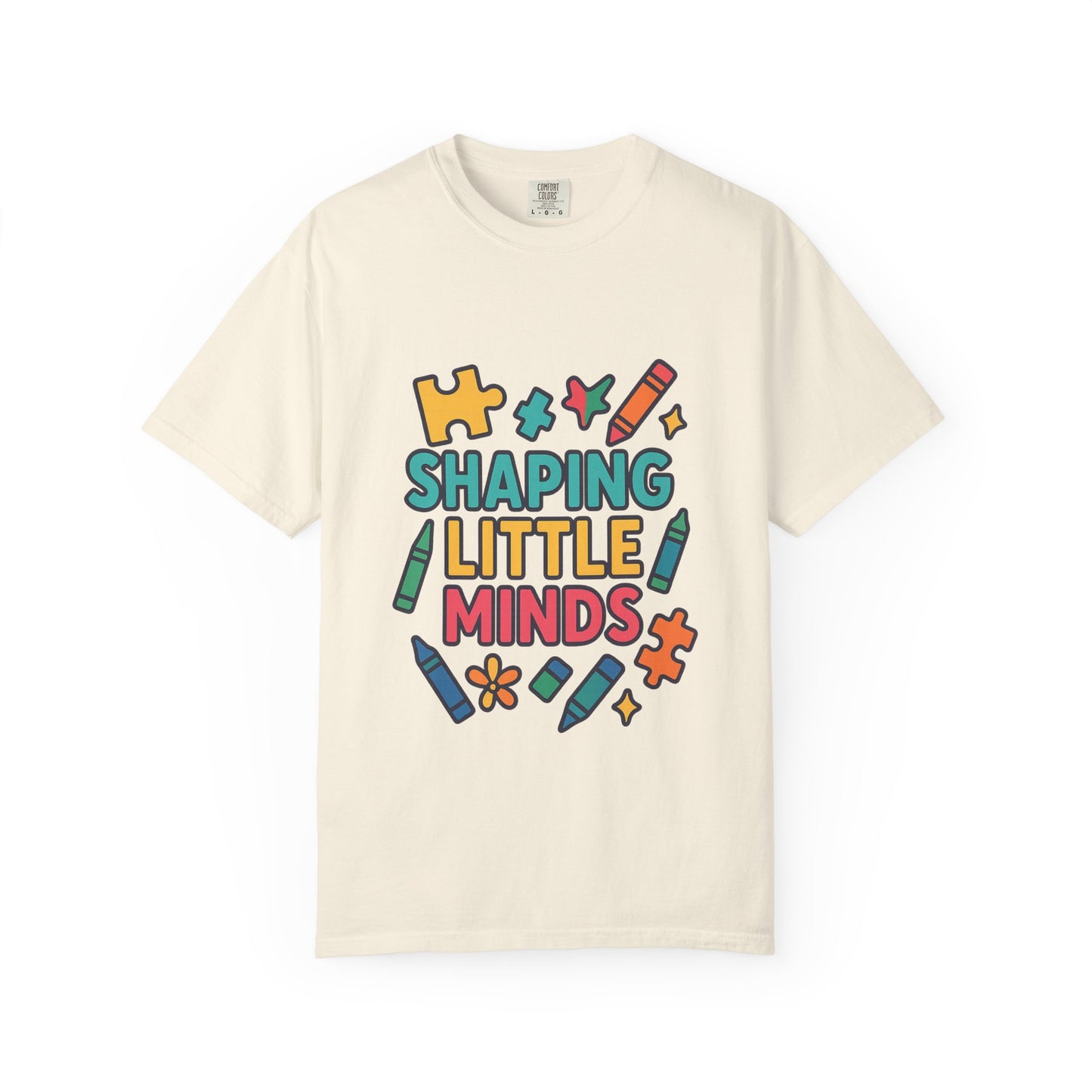 Shaping Little Minds Comfort Colors T-Shirt | Unisex Teacher Gift, Classroom Style, Colorful Educational Tee, Back to School, Kids' Inspiration