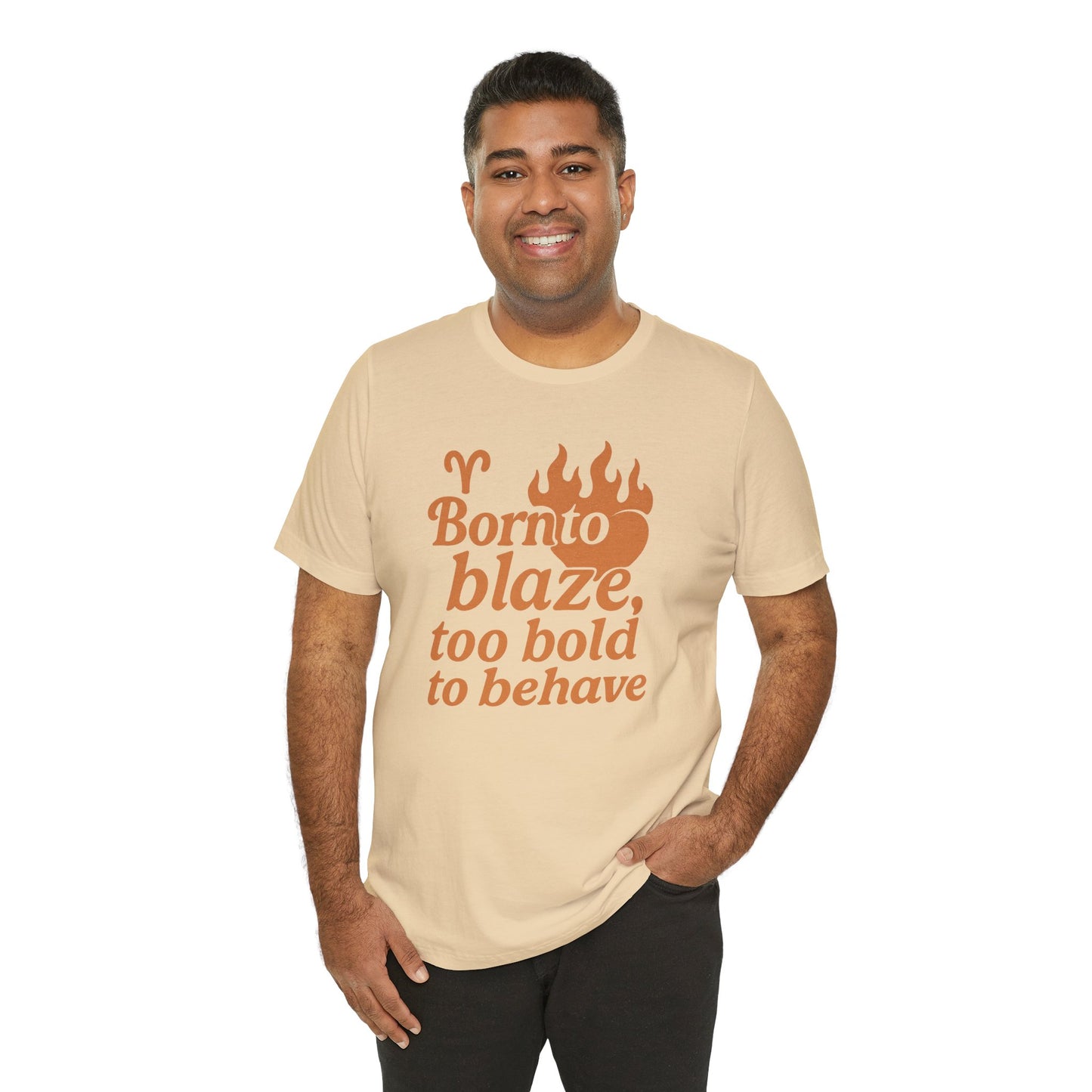Born to Blaze Unisex Short Sleeve Tee - Aries Zodiac Shirt, Fire Sign T-Shirt, Birthday Gift, Astrology Apparel, Casual Wear, Graphic Tee