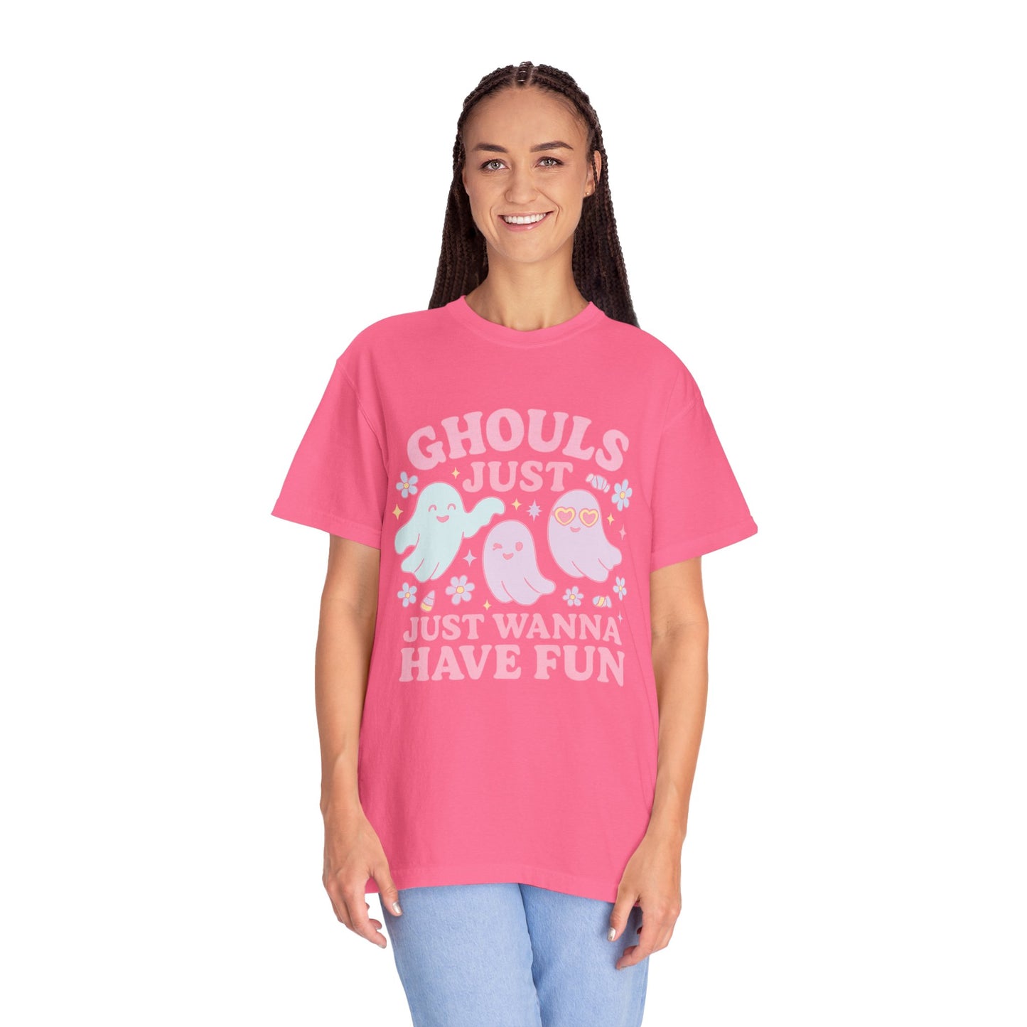 Ghouls Just Wanna Have Fun Comfort Colors T-Shirt, Spooky Vibes, Halloween Apparel, Unisex Graphic Tee, Cute Ghost Design, Casual Wear