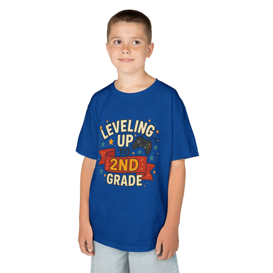 Kids Gaming Tee - Leveling Up to 2nd Grade, Back to School Shirt, Gaming Gift, Fun Children's Apparel, Birthday Celebration Outfit