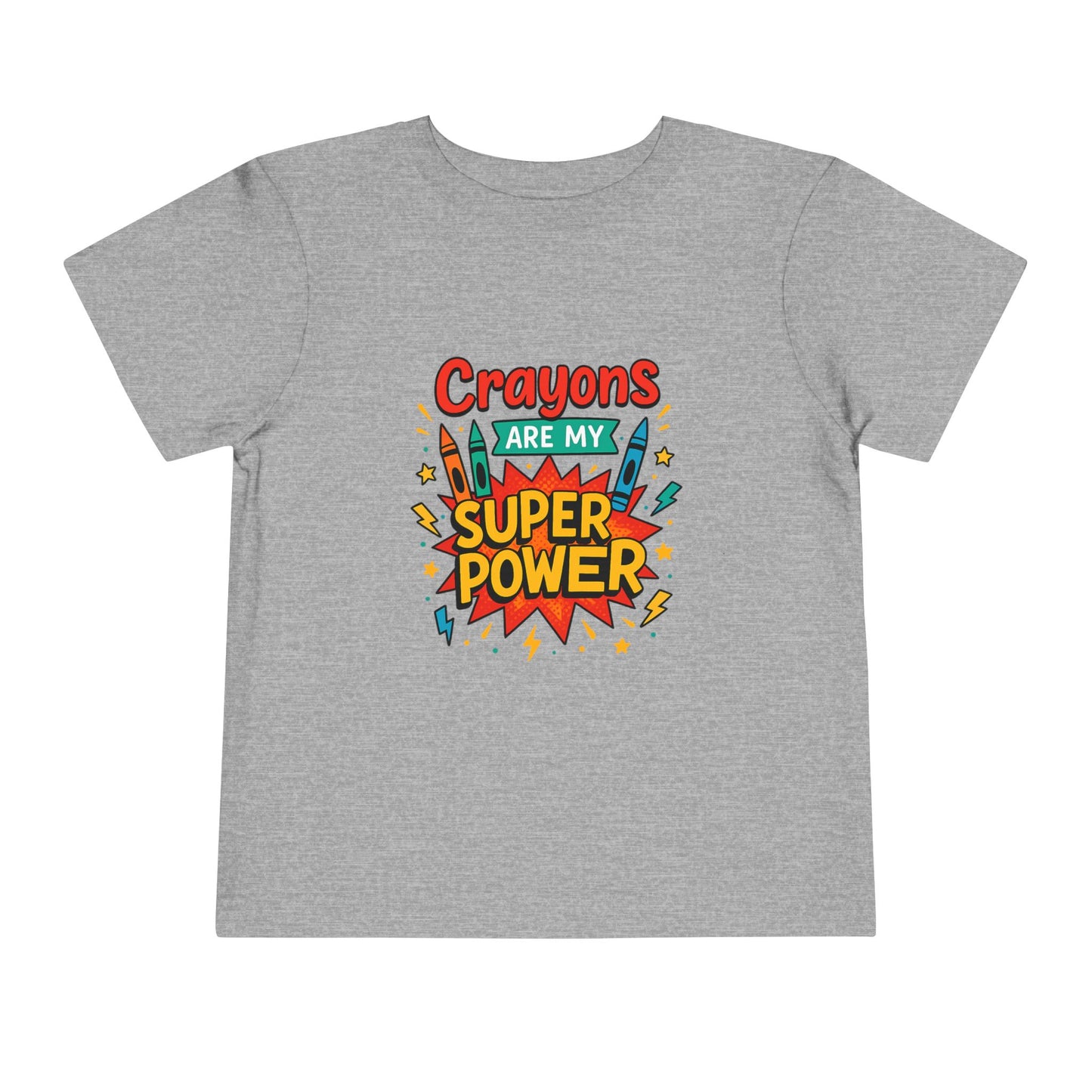 Toddler Super Power Tee, Kids' T-Shirt, Crayon Design, Gift for Preschoolers, Fun Summer Outfit, Birthday Gift Idea
