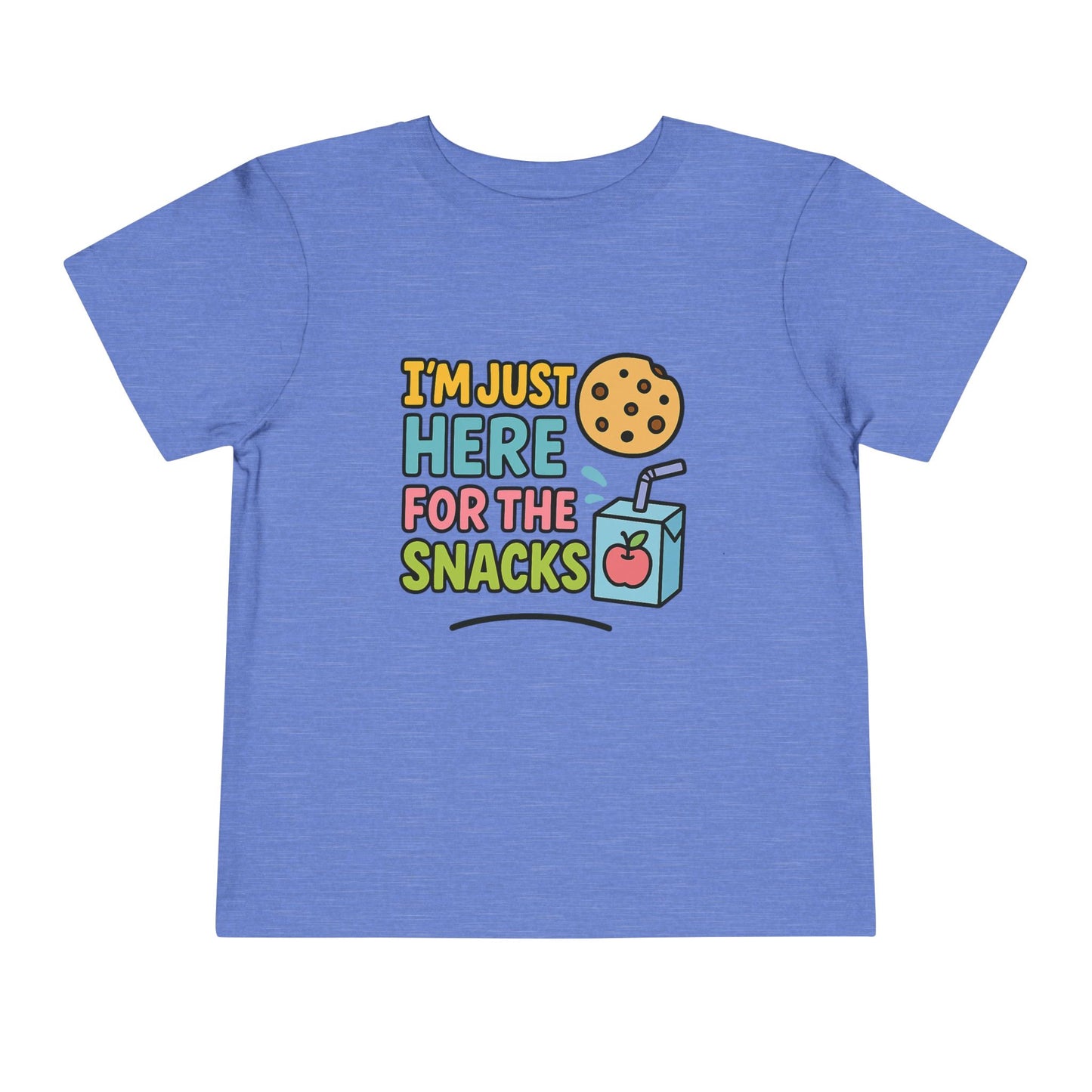 Funny Toddler Tee - I'm Just Here for the Snacks, Kids Short Sleeve Shirt, Snack Lover Gift, Playtime Top, Cute Toddler Clothing