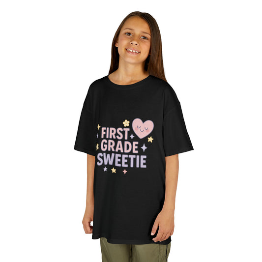 First Grade Sweetie Kids Tee - Cute Youth Cotton Shirt, Back to School Outfit, Children‚Äôs Gift, Birthday Gift, Classroom Apparel