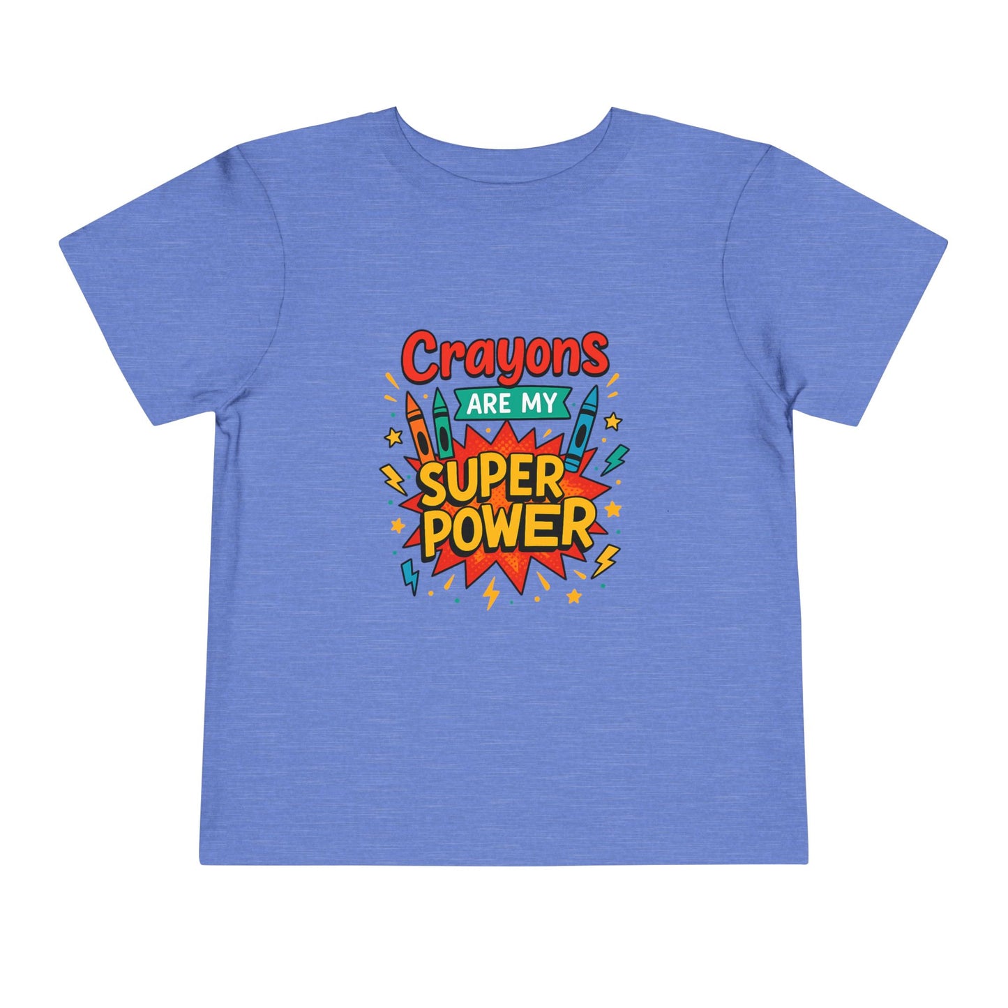 Toddler Super Power Tee, Kids' T-Shirt, Crayon Design, Gift for Preschoolers, Fun Summer Outfit, Birthday Gift Idea