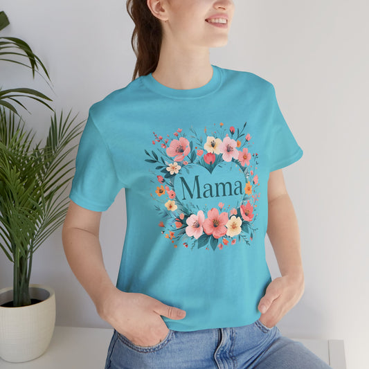 Floral Mama Tee - Perfect Gift for Moms, Mothers Day Shirt, Casual Wear, Birthday Surprise, Family Gathering