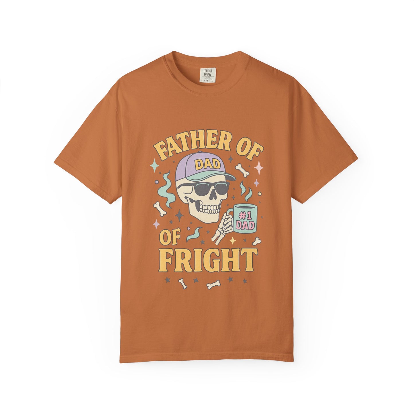 Father of Fright Comfort Colors Shirt, Unisex Halloween T-shirt, Dad Gifts, Spooky Style Tee, Family Fun Apparel, Skeleton Graphic Tee