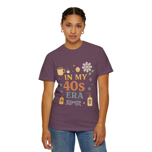 Vintage Style Comfort Colors Tee, 'In My 40s Era' Graphic, Cute, Trendy, Gift for Her, Birthday, Celebration