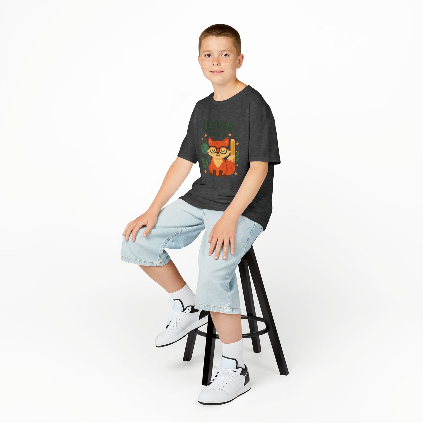 Clever Fox Kids Tee - Adorable Cotton T-Shirt for Young Animal Lovers, Everyday Wear, Gifts for Birthdays, Animal-Themed Parties, Back [...]