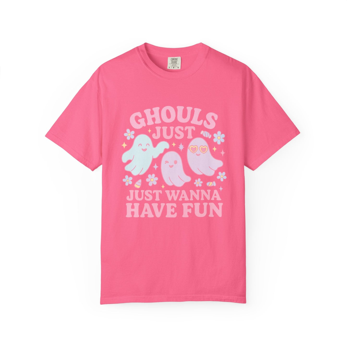 Ghouls Just Wanna Have Fun Comfort Colors T-Shirt, Spooky Vibes, Halloween Apparel, Unisex Graphic Tee, Cute Ghost Design, Casual Wear