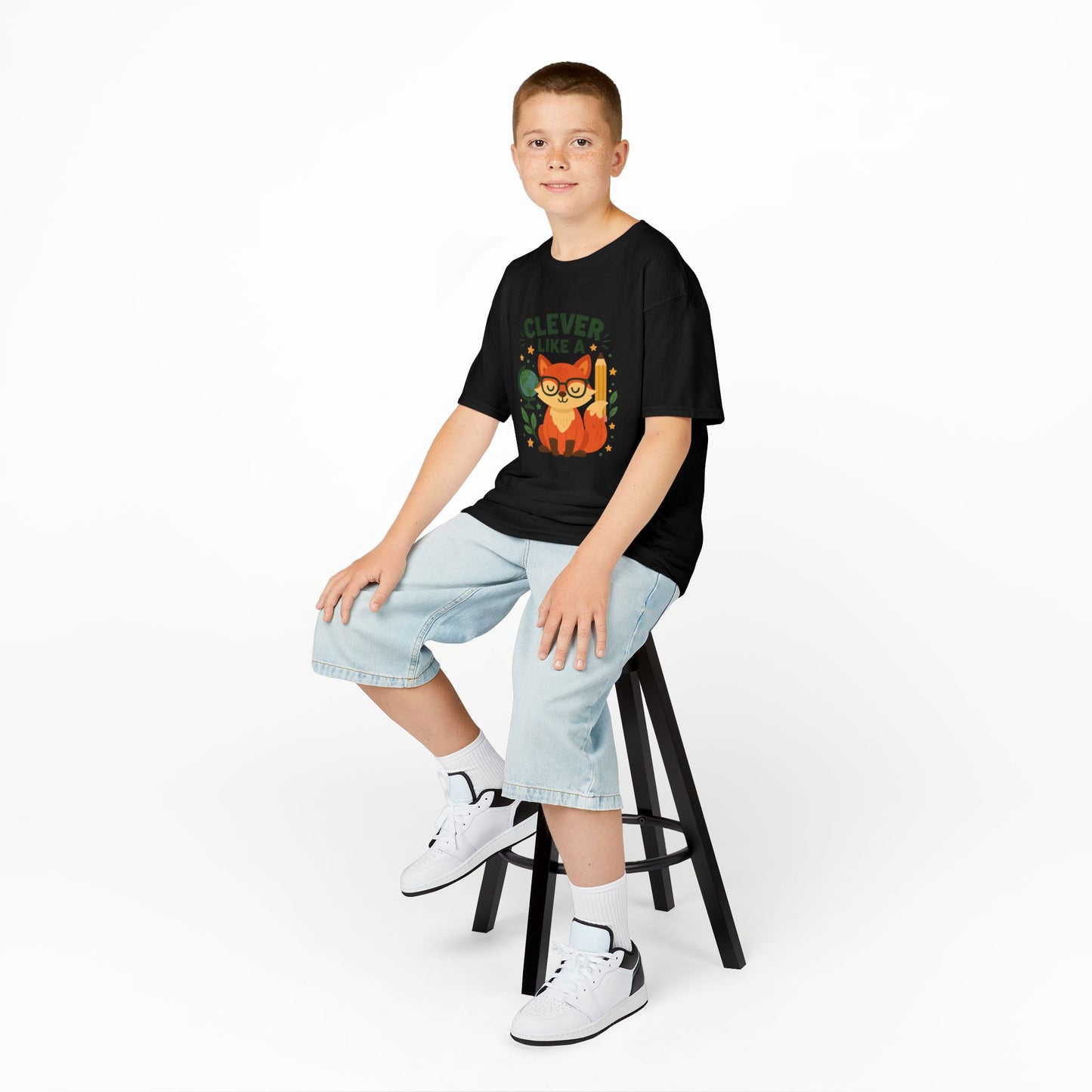 Clever Fox Kids Tee - Adorable Cotton T-Shirt for Young Animal Lovers, Everyday Wear, Gifts for Birthdays, Animal-Themed Parties, Back [...]