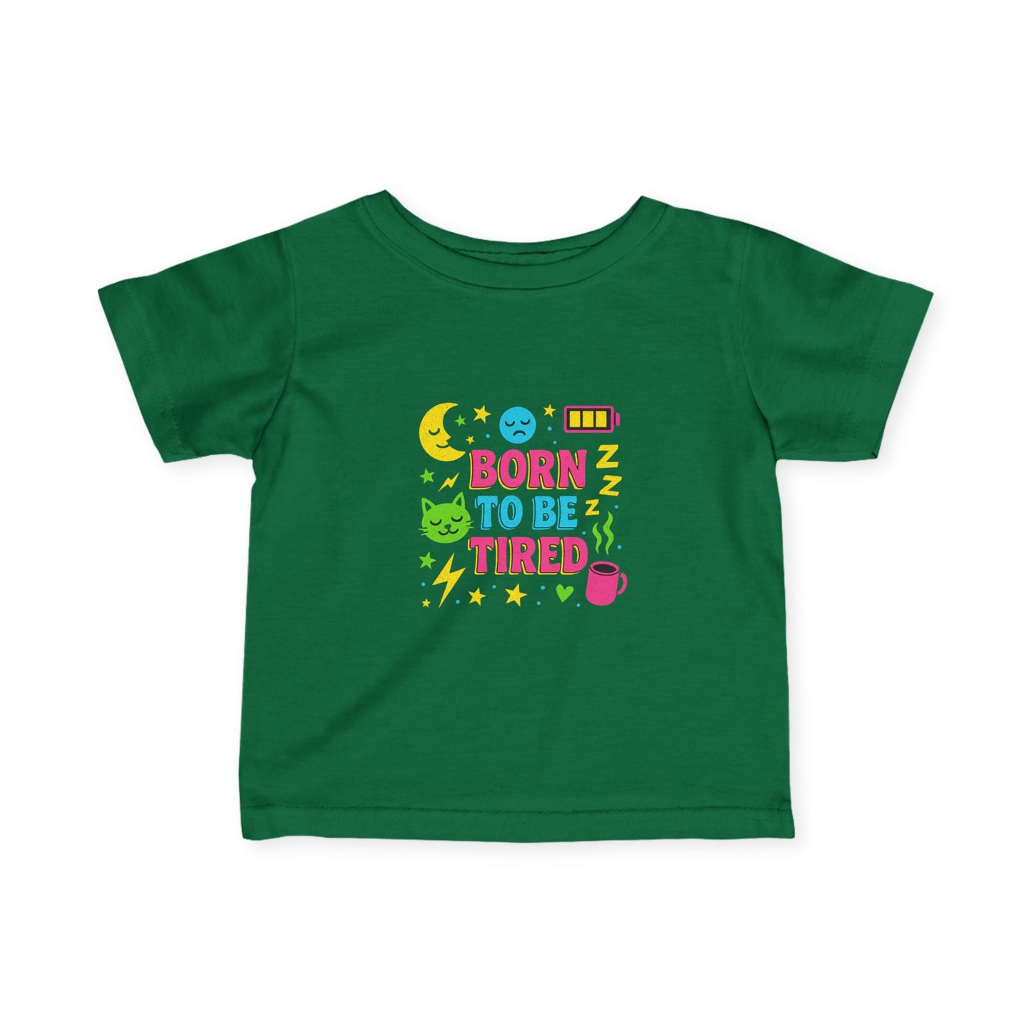 Cute Infant Fine Jersey Tee - "Born to Be Tired" - Fun Baby T-shirt, Newborn Gift, Toddler Clothing, Baby Shower, Playdate Outfit
