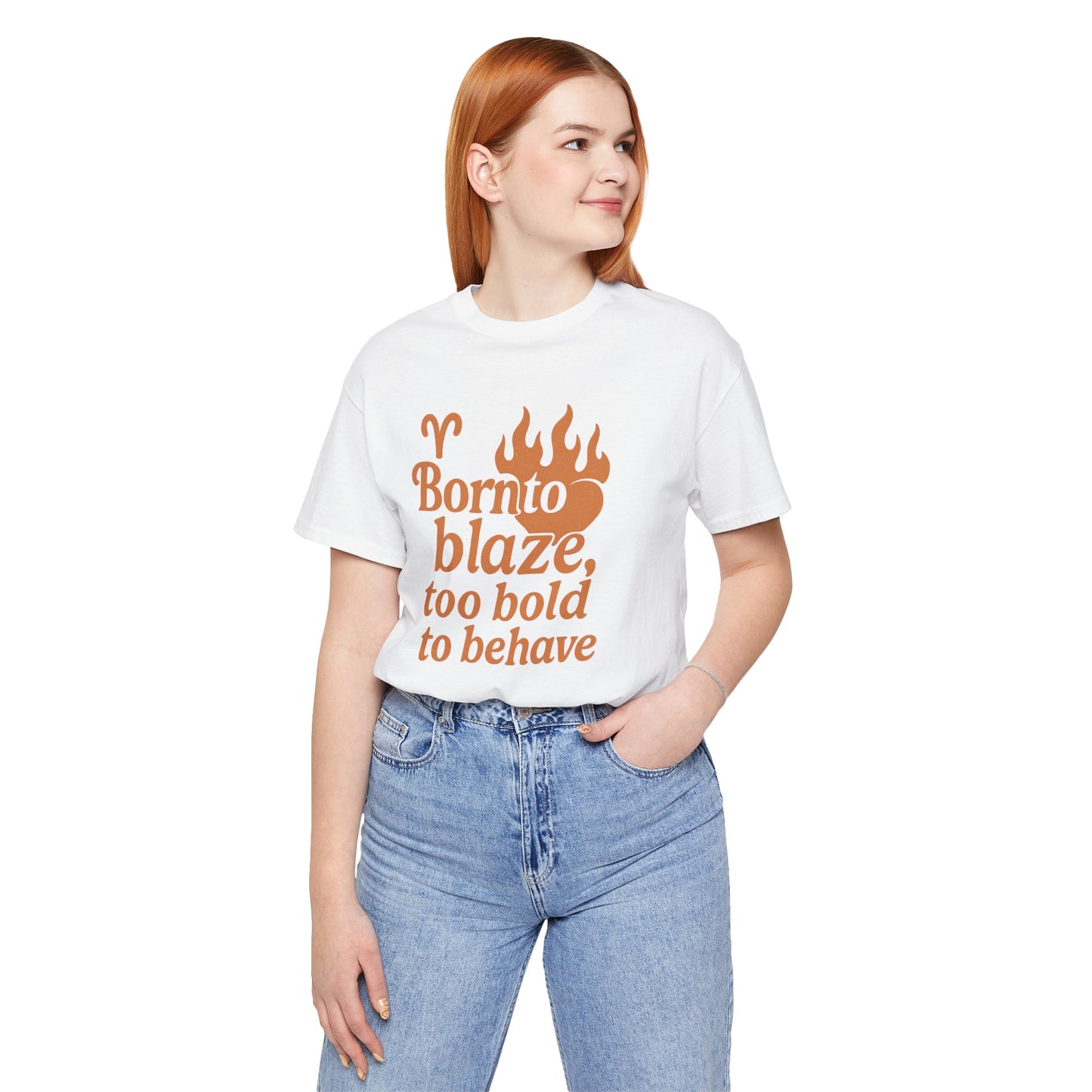 Born to Blaze Unisex Short Sleeve Tee - Aries Zodiac Shirt, Fire Sign T-Shirt, Birthday Gift, Astrology Apparel, Casual Wear, Graphic Tee