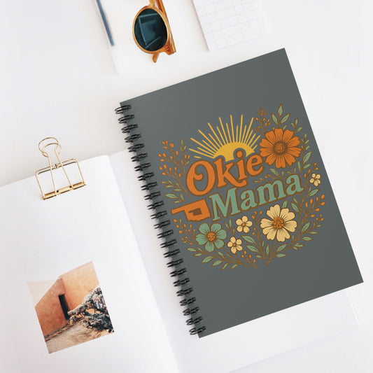 Floral Spiral Notebook - Okie Mama Design | Gift for Moms, Note-Taking, Journaling, Stationery, Home Office