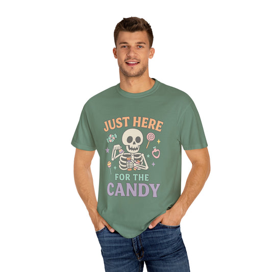 Funny Skeleton Candy Comfort Colors T-shirt, Halloween Shirt, Unisex Tee, Soft Cotton Tee, Casual Halloween Apparel, Party Wear