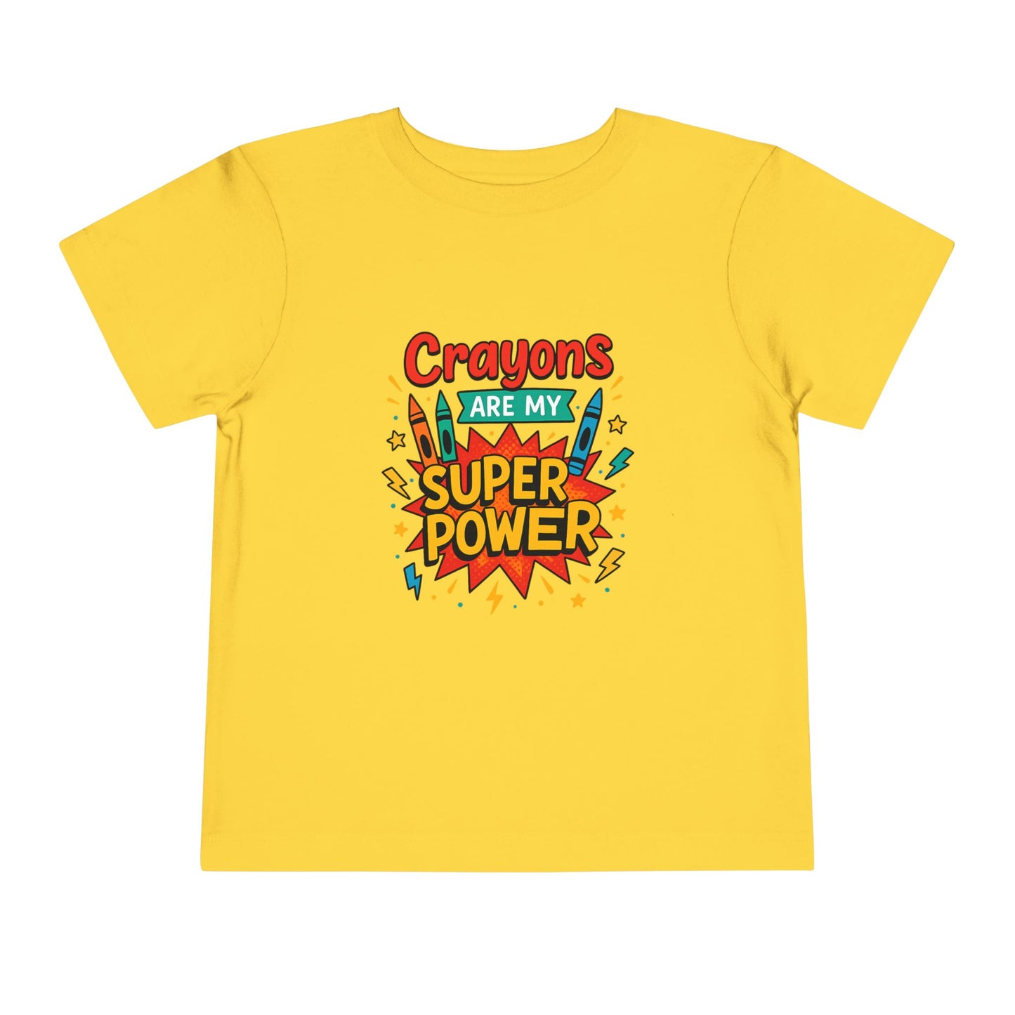Toddler Super Power Tee, Kids' T-Shirt, Crayon Design, Gift for Preschoolers, Fun Summer Outfit, Birthday Gift Idea