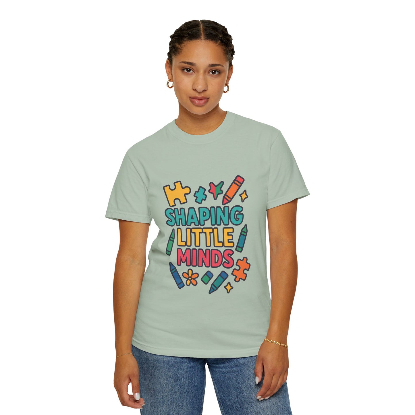 Shaping Little Minds Comfort Colors T-Shirt | Unisex Teacher Gift, Classroom Style, Colorful Educational Tee, Back to School, Kids' Inspiration