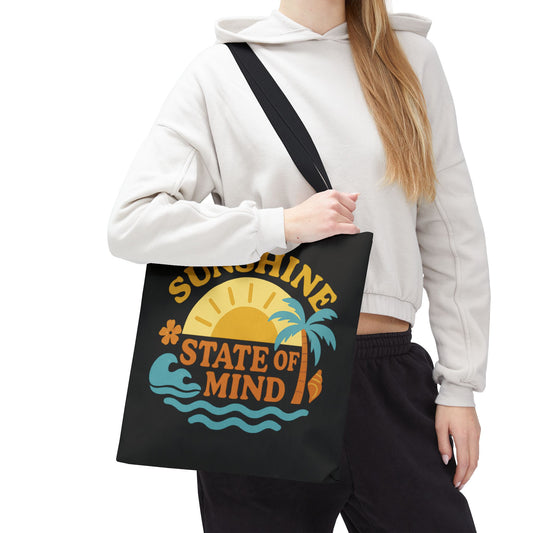 Sunshine State of Mind Tote Bag, Beach Bag, Summer Accessory, Eco-Friendly Tote, Gift for Travelers, Casual Everyday Tote