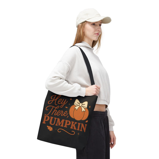 Fall Pumpkin Tote Bag, Hey There Pumpkin Bag, Halloween Tote, Autumn Shopping Bag, Cute Fall Accessory, Seasonal Gift