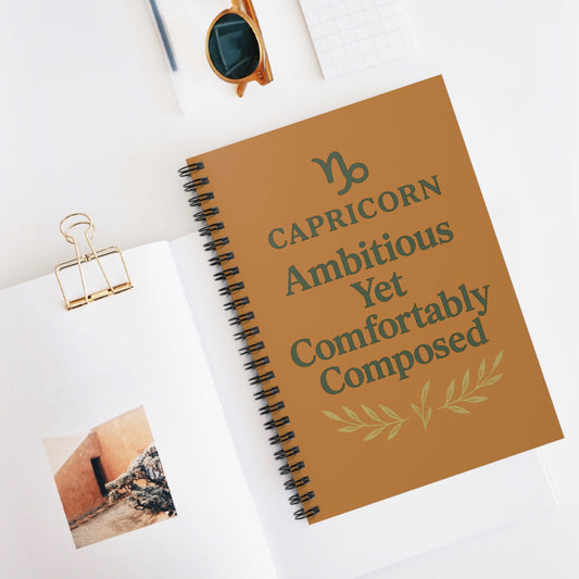 Capricorn Spiral Notebook - Ambitious Yet Comfortably Composed, Astrology Journal, Gift for Capricorn, Daily Planner, Motivational [...]