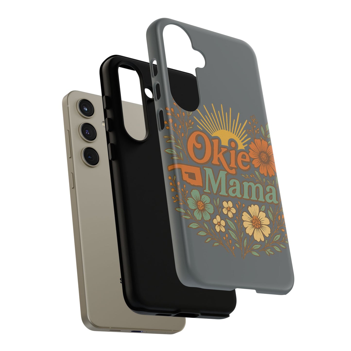 Floral Phone Case for Okie Mamas, Custom Tough Case, Gift for Mothers Day, Birthday, Stylish Phone Cover, Nature-Inspired Design