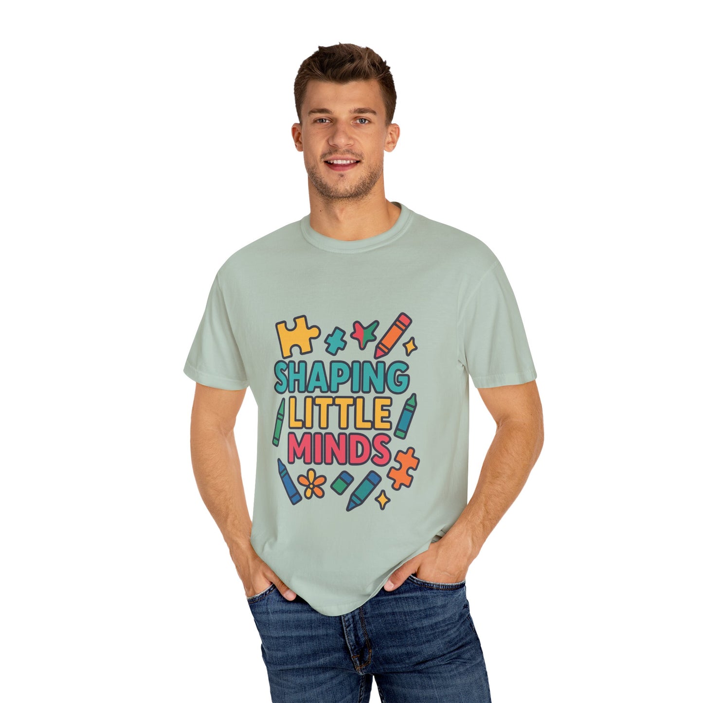 Shaping Little Minds Comfort Colors T-Shirt | Unisex Teacher Gift, Classroom Style, Colorful Educational Tee, Back to School, Kids' Inspiration