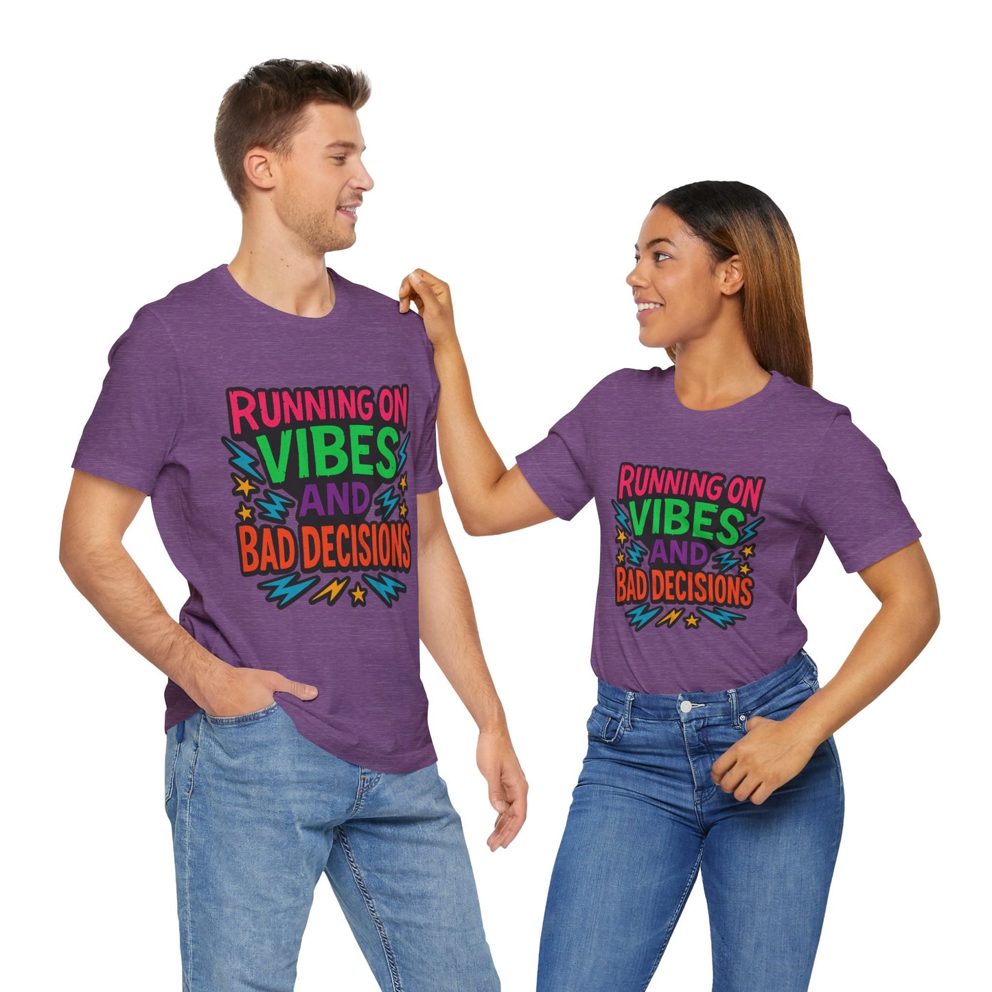 Vibes & Decisions Tee, Unisex Graphic T-Shirt, Trendy Casual Wear, Gift for Friends, Summer Style, Fun Tee for Parties