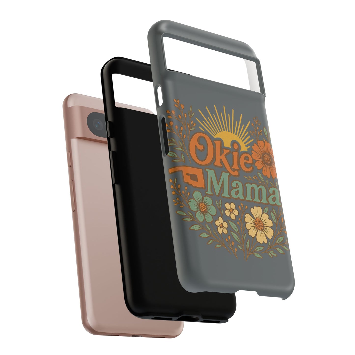 Floral Phone Case for Okie Mamas, Custom Tough Case, Gift for Mothers Day, Birthday, Stylish Phone Cover, Nature-Inspired Design