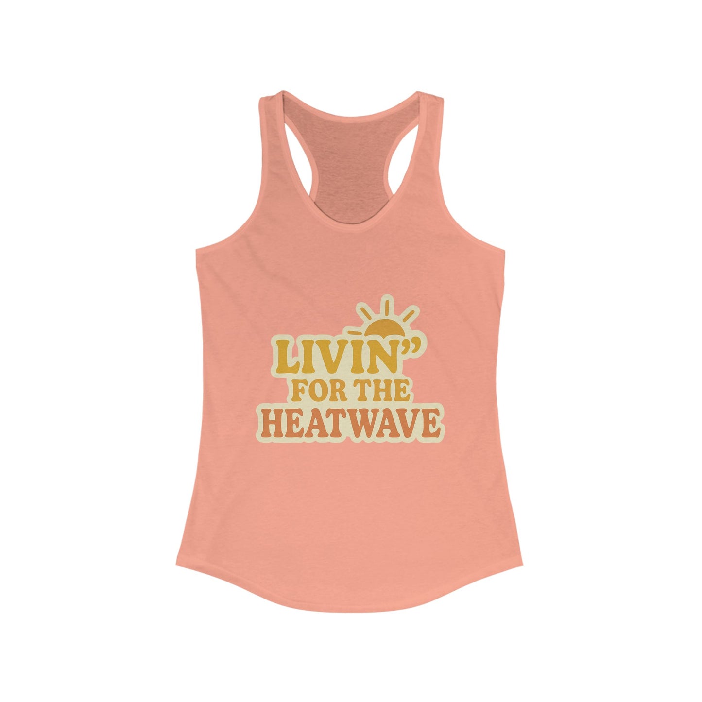Sunny Summer Vibes Racerback Tank - Perfect for Beach Days, Festivals, Workout, Vacation, Holiday Celebrations