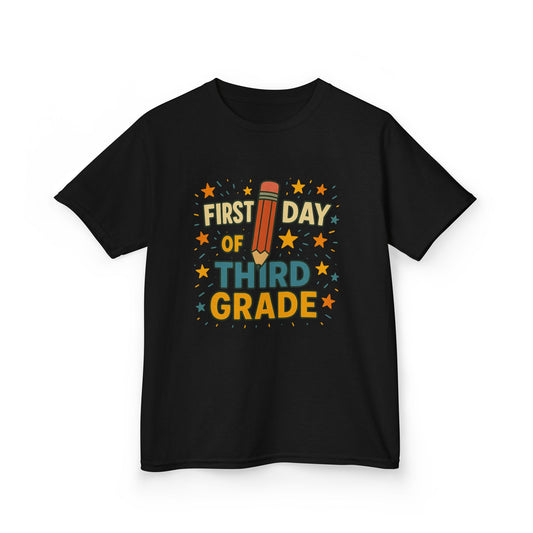 Kids First Day of Third Grade Tee, Back to School Shirt, Teacher Gift, Fun Kids Tee, School Celebration Apparel