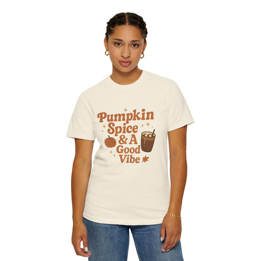 Pumpkin Spice Vibes Comfort Colors T-Shirt, Fall Fashion Tee, Unisex Autumn Shirt, Halloween Party Outfit, Cozy Casual Wear