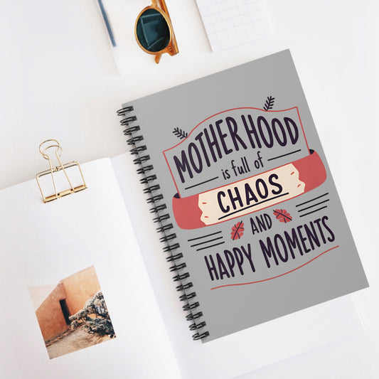 Motherhood Chaos Spiral Notebook | Perfect Gift for Moms, Journaling, Back to School, Baby Showers, Mother's Day