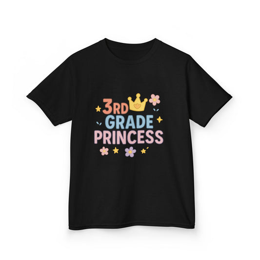 3rd Grade Princess Tee - Cute Kids Heavy Cotton Shirt, Birthday Gift, School Outfit, Toddler Apparel, Princess Theme