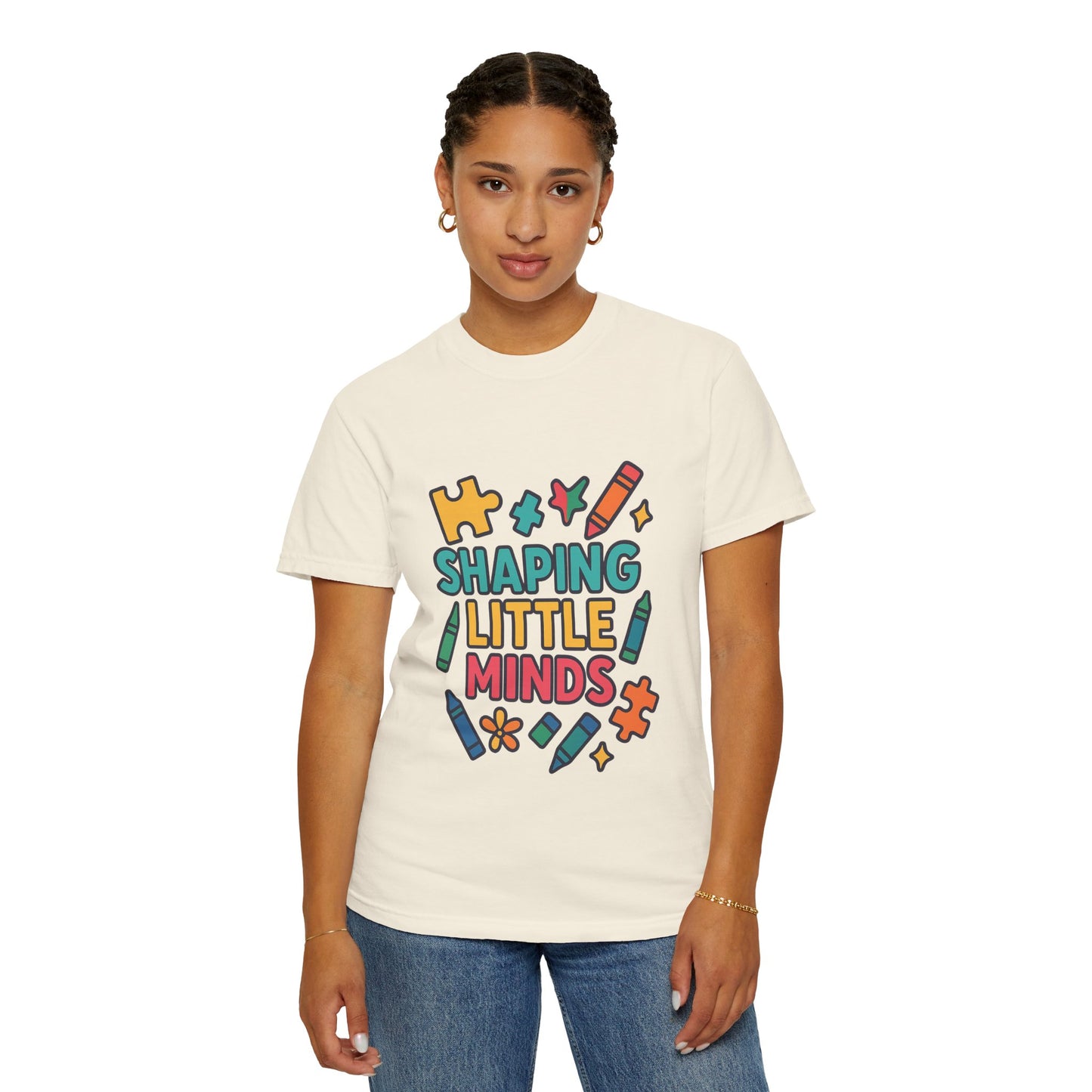 Shaping Little Minds Comfort Colors T-Shirt | Unisex Teacher Gift, Classroom Style, Colorful Educational Tee, Back to School, Kids' Inspiration