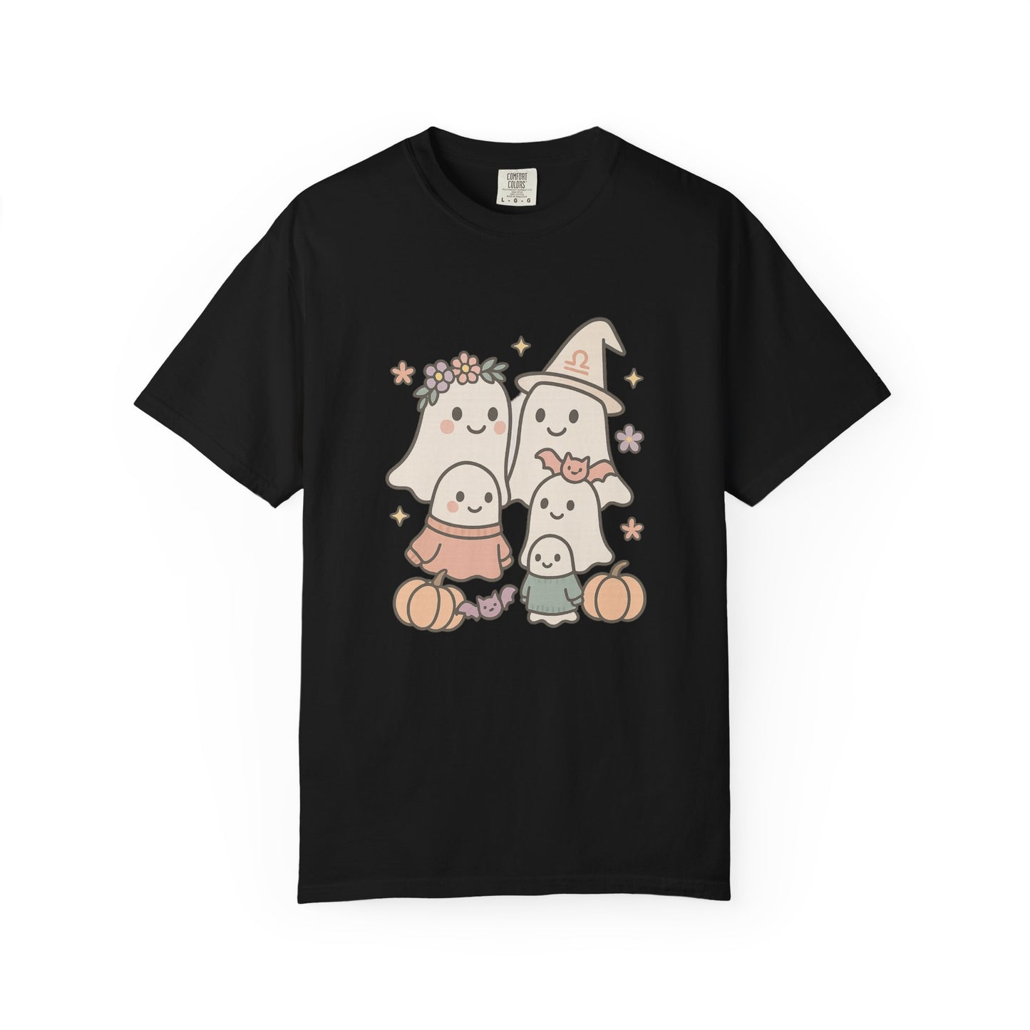 Cute Ghost Family Comfort Colors T-Shirt, Halloween Tee, Pumpkin Shirt, Fall Apparel, Unisex Garment-Dyed Top, Cute Halloween Gift